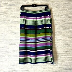 Color Pop Classic: LOFT Multicolor Striped Midi Skirt NWT (790)